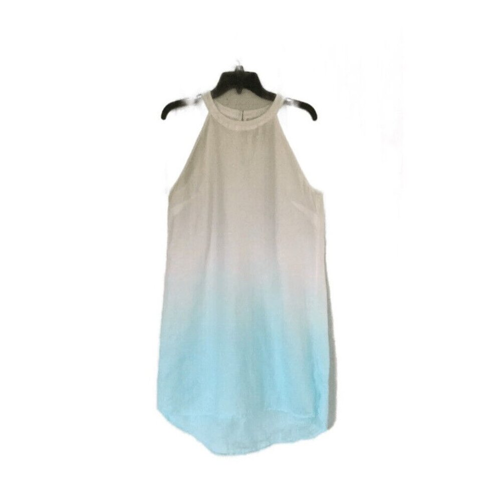 Sundress Linen Sleeveless Ombre Keyhole Back Summer Women’s Dress Size Large